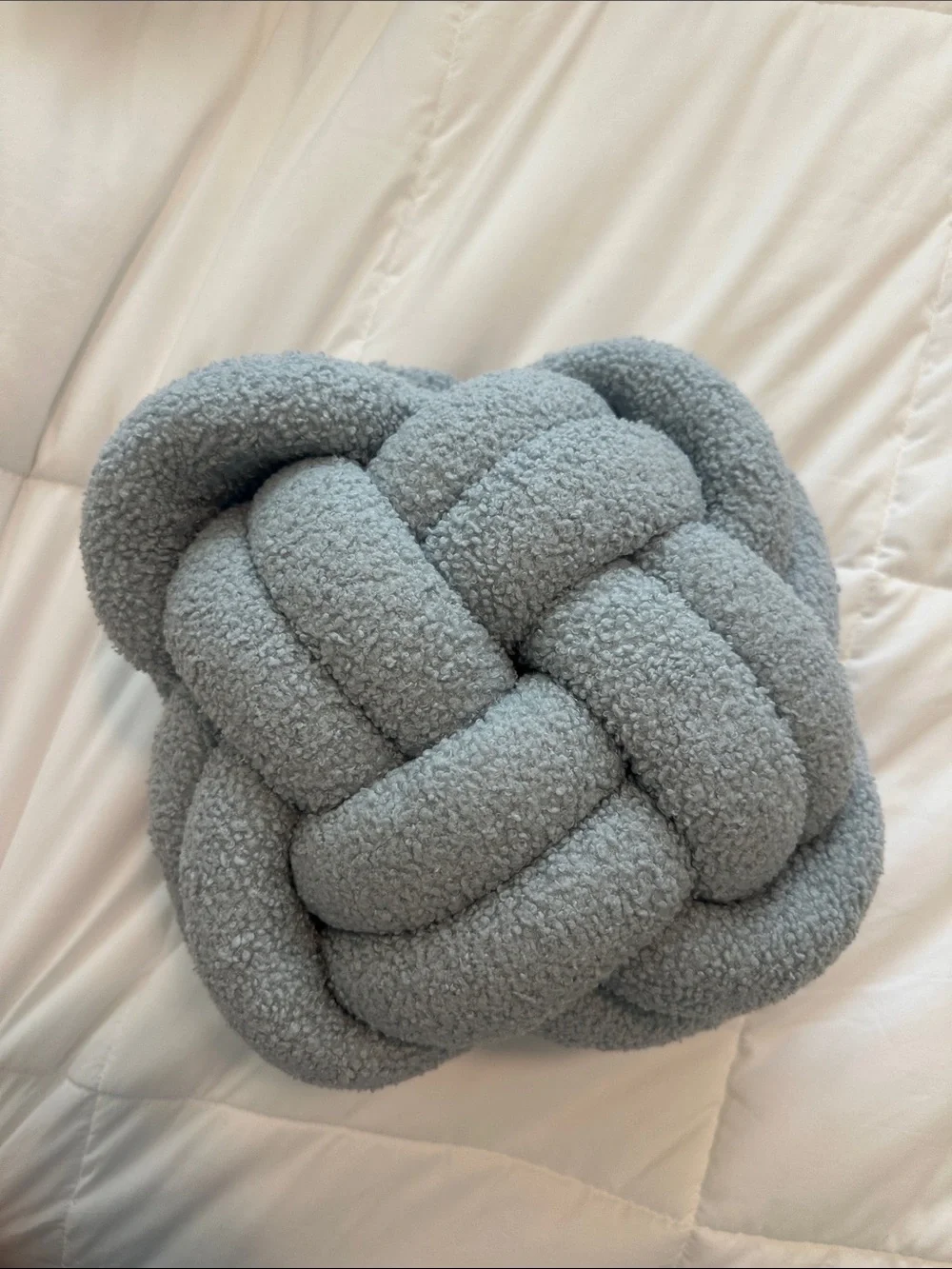 Chunky Knot Throw Pillow in Light Blue